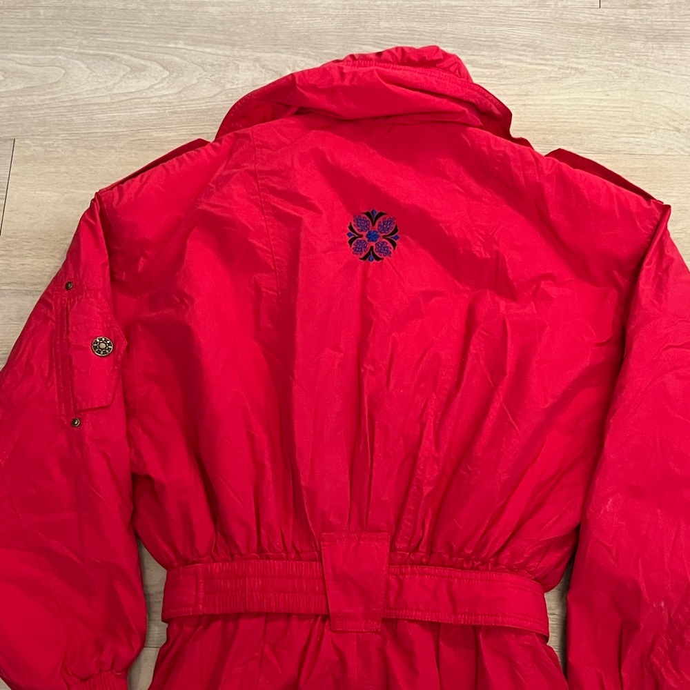 Vintage Edelweiss Red One Piece Snowsuit Snow Bib Apres Ski Suit 
Women’s Size M - Picture 10 of 10